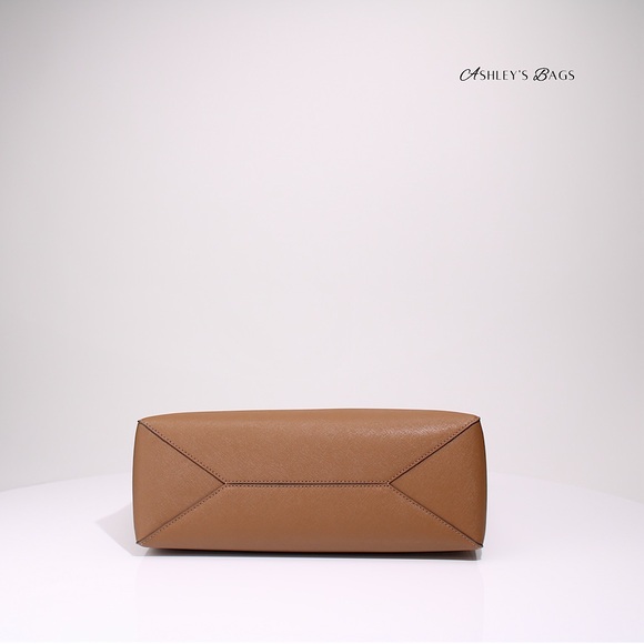 Tory Burch Large Leather Emerson Tote In Moose Brown - Picture 5 of 8